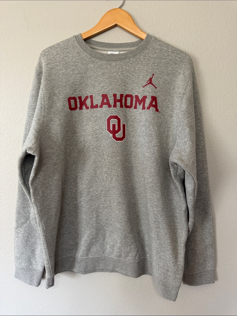 Nike Jordan Oklahoma Gray Crewneck Sweatshirt Men’s XL Grey